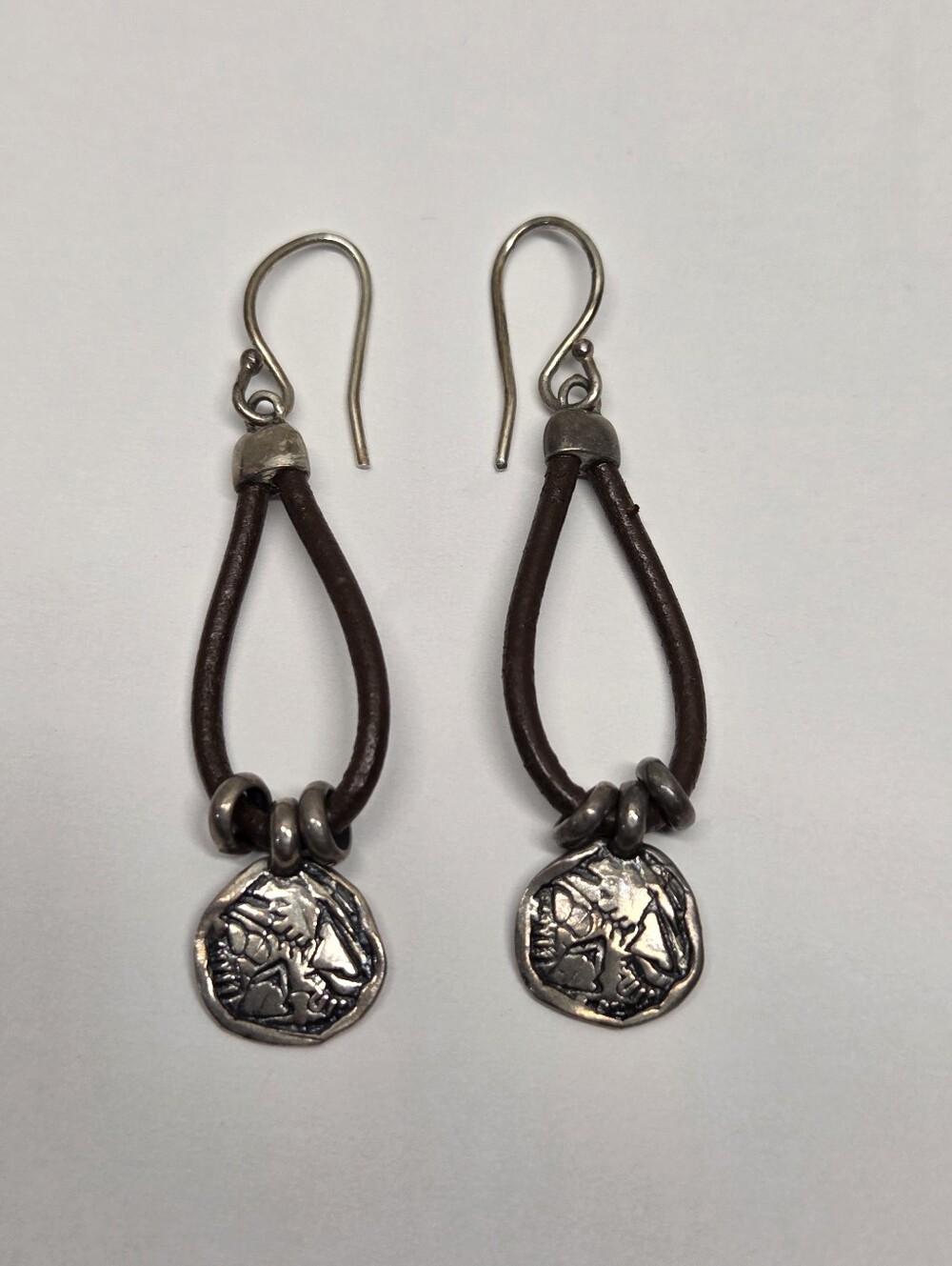 Silpada Sterling Silver Leather "Prairie Girl"  Dangle Earrings